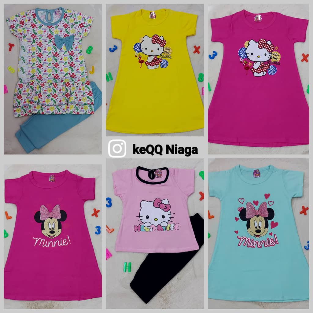 Full Cotton *Frock Dress**Hello Kitty Dress**Minnie Mouse Dress**Hello Kitty Set*Pony Set* Girl