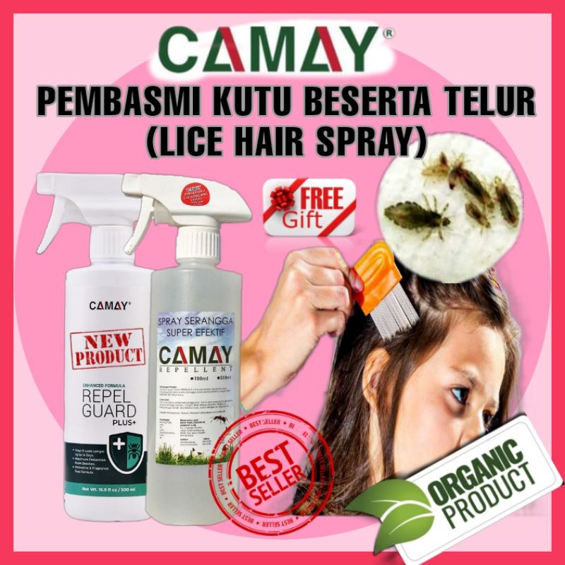 Camay Repellent And Repel Guard Spray Kutu Rambut Lice Hair Spray