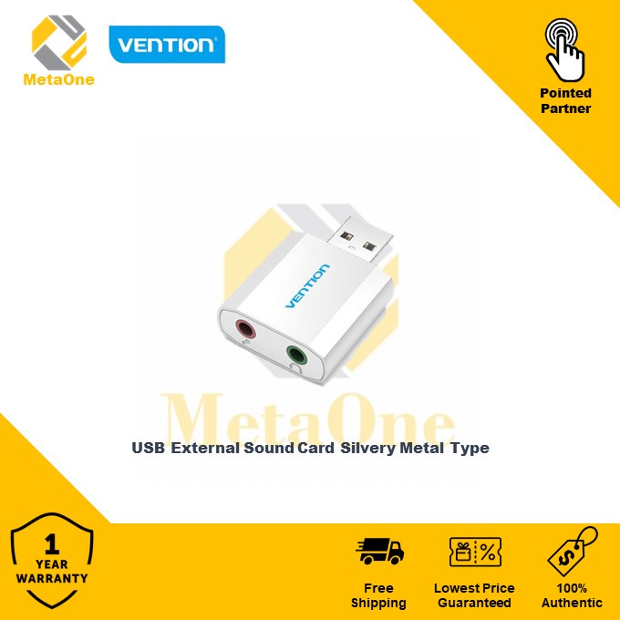 Vention USB External Sound Card Silvery Metal Type Shopee Malaysia