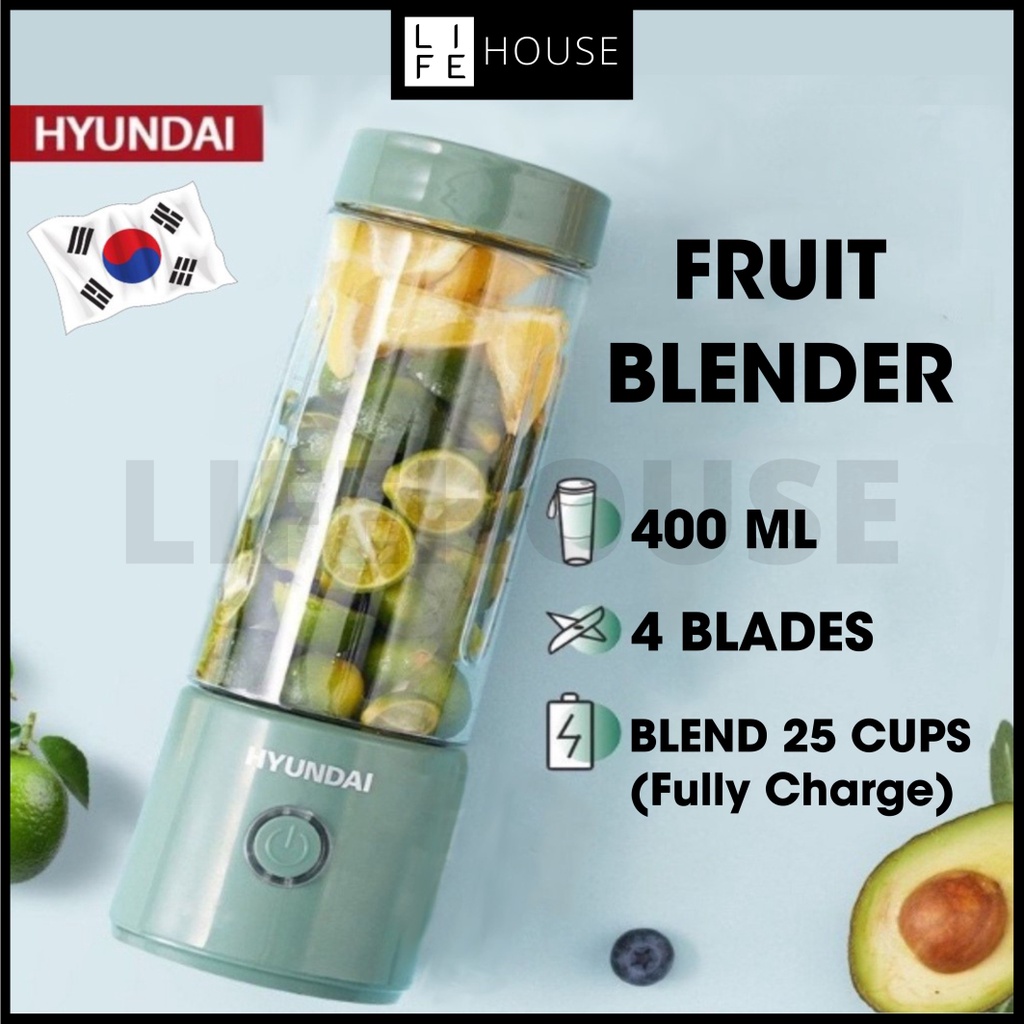 Hyundai 4 Blades Mini Blender Juice Fruit Blender Buah Portable Blender Jus Blander Mini Portable Juice Blender 攪拌機 果汁机