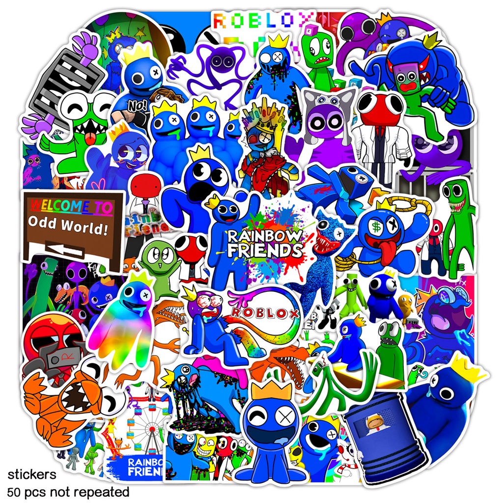 ROBLOX : RAINBOW FRIENDS 50 pcs Waterproof Non Repeating Stickers Pack ...