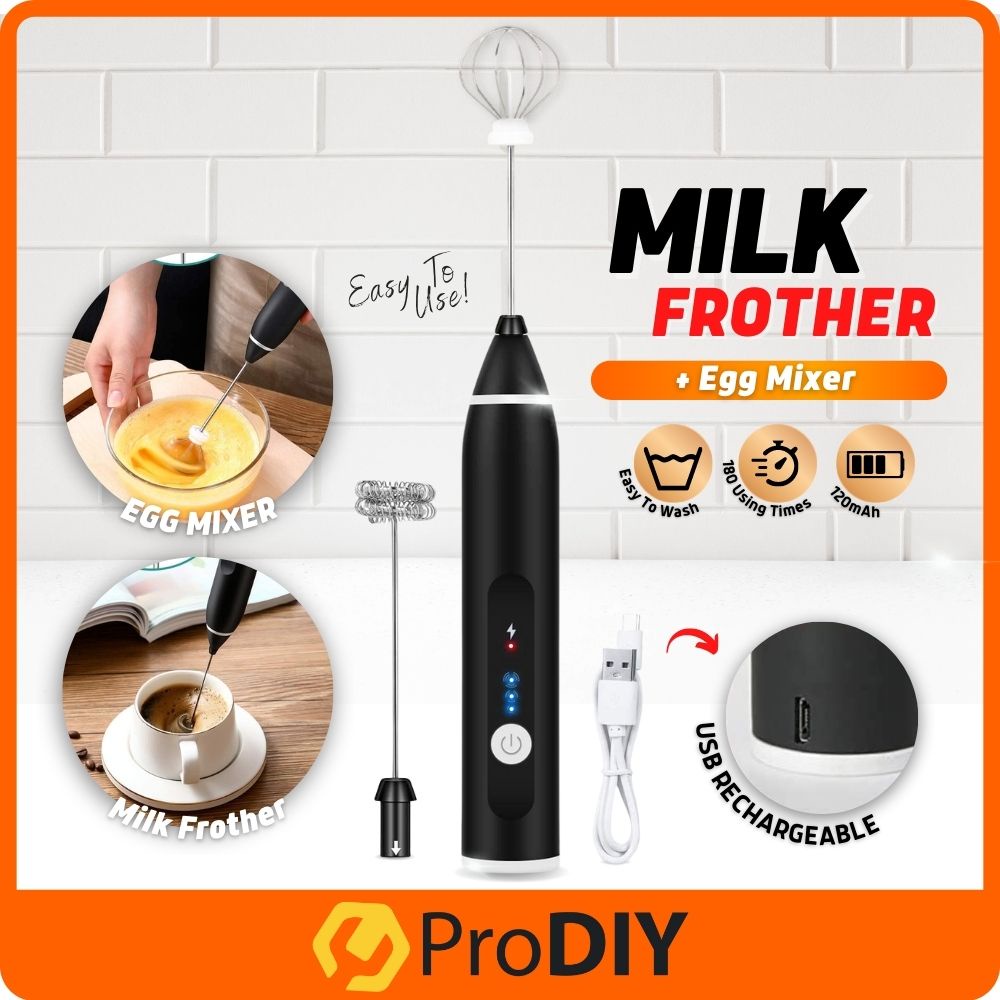 PRODIY USB Speed Adjustable Handle Milk Frother Machine Coffee Mixer Hand Blender Egg Mixer Whisk Milk Foam Maker (1808)