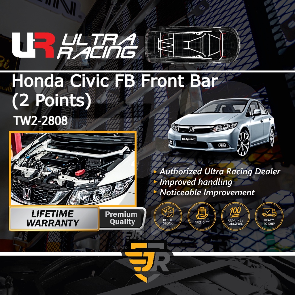 Ultra Racing Safety Bar Civic FB 2012-2015 1.8/2.0 Front Strut Bar Engine  Bar 2 Points Car Suspension Parts TW2-2808