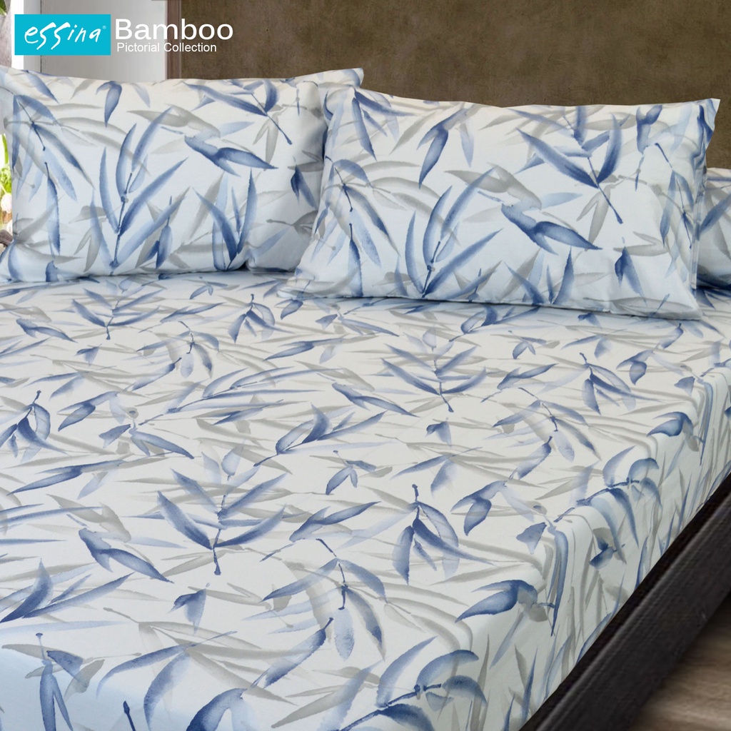 [100% Cotton ]Essina Bamboo Pictorial 620TC Modern Fitted Bed Sheet Cadar Super King/Queen/Super Single/Single