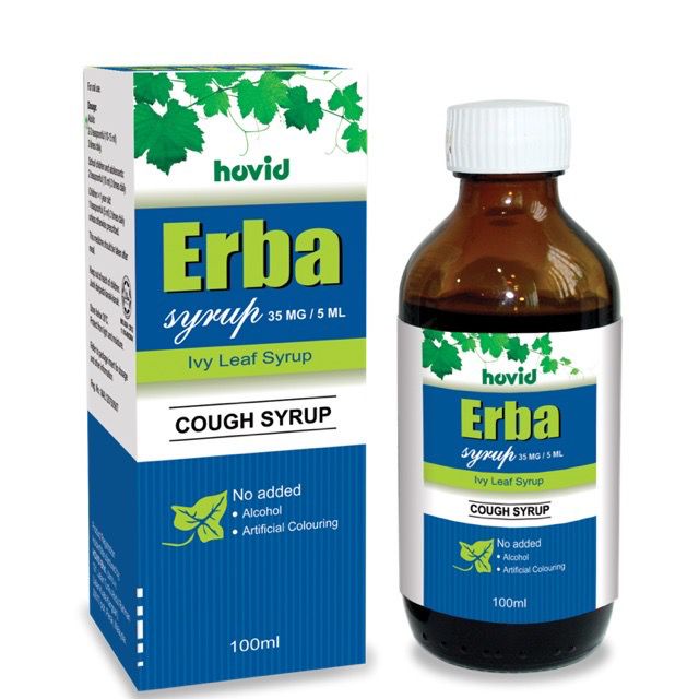 HOVID ERBA SYRUP Ivy Leaf Cough Syrup ( 100ml expiry August 2024