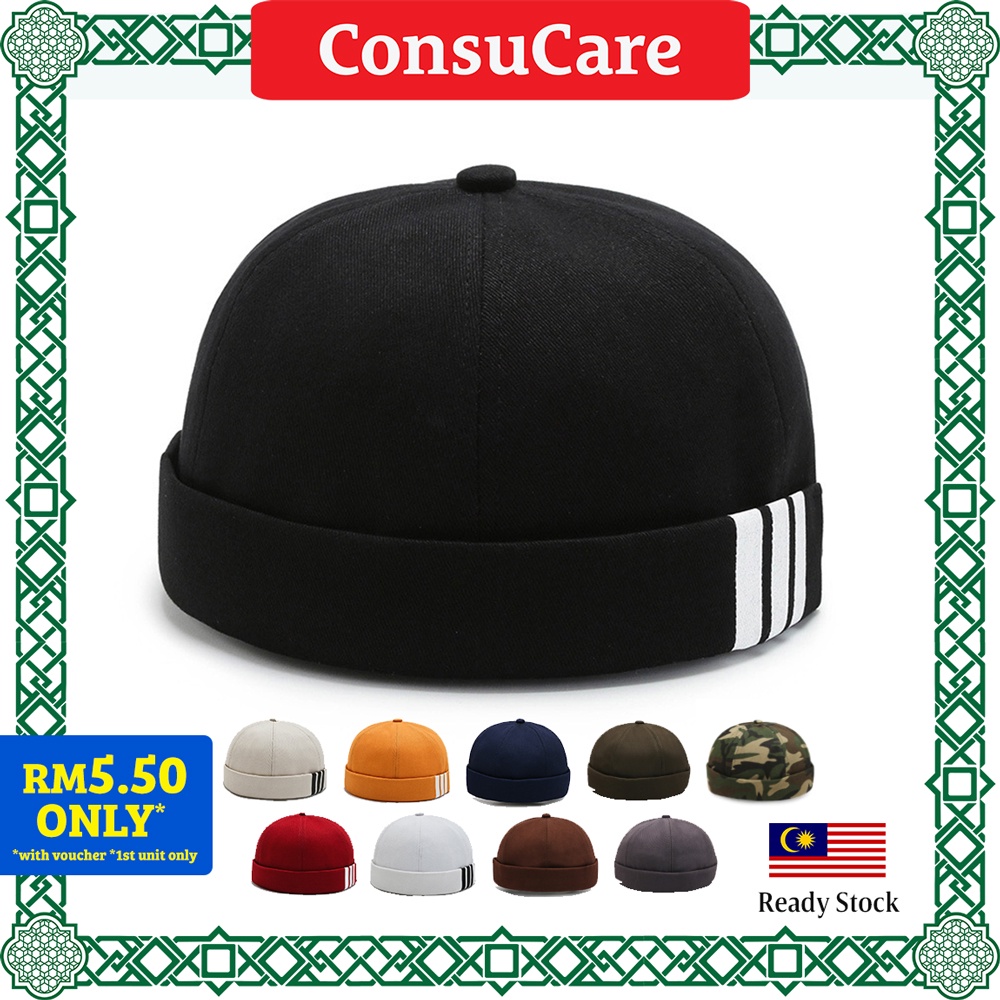 Kopiah Topi Lelaki Viral Topiah MikiHat Songkok Roll Hat Sailor Prayer Casual Brimless Cap 帽子