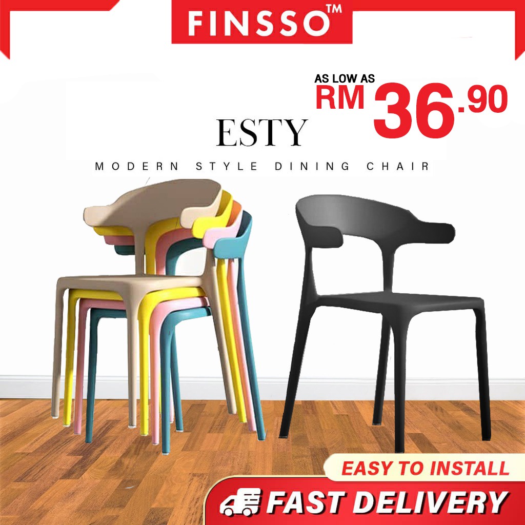 FREE SHIPPING!!! ESTY Designer Chair Simple & Nice Plastic Dining Chair / Kerusi Makan