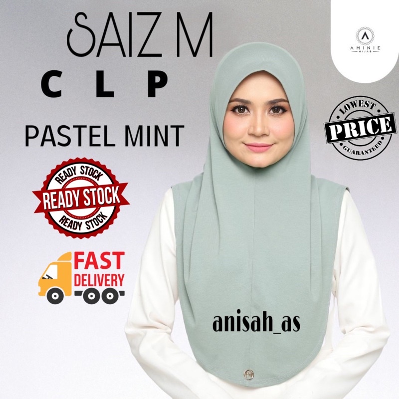 [ ] AMINIE HIJAB (M)(TUDUNG SARUNG COTTON LILY PREMIUM SAIZ M) TUDUNG SAUK PLAIN