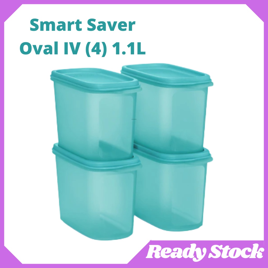 Tupperware 4pcs Set Smart Saver Oval II 1.1L Airtight Liquid Tight Food