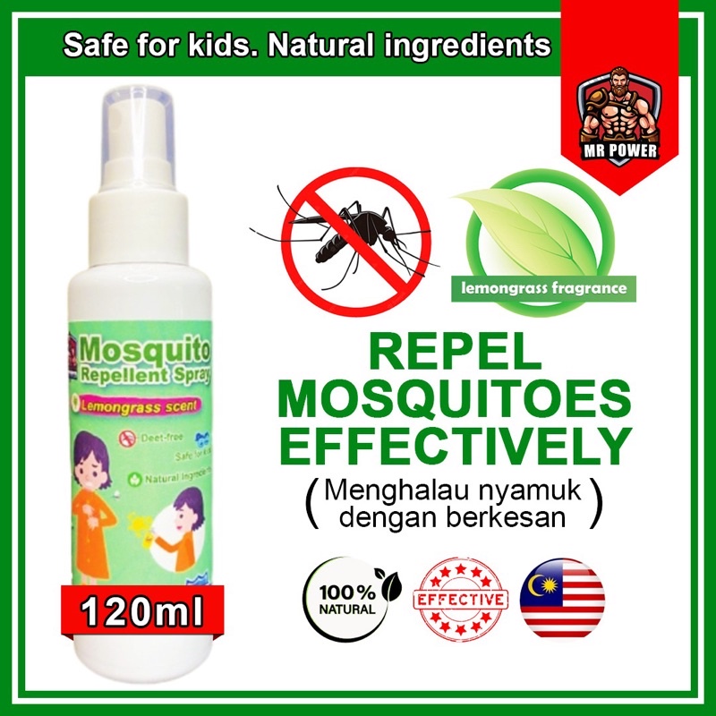Mr Power Mosquito Repellent Spray Natural Ingredient  Deet-free  Pencegah Penghalau Naymuk Organic  120ml
