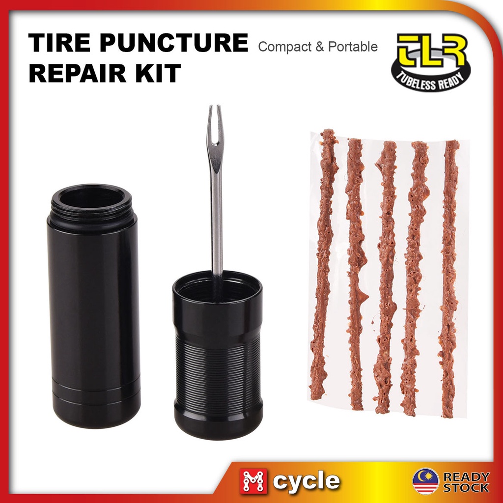 Bicycle Tire Puncture Tire Repair Kit Tubeless Patch MTB Road Bike Tayar Bocor Lobang Hole Glue Stick Mcycle
