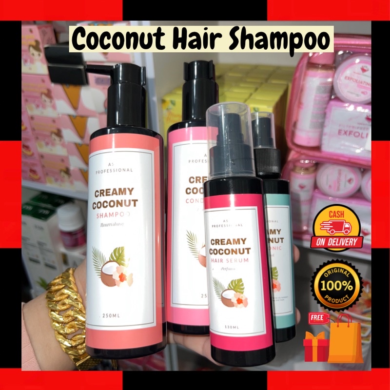COCONUT SHAMPOO / CONDITIONER / SERUM / HAIR TONIC SALON USE Shopee