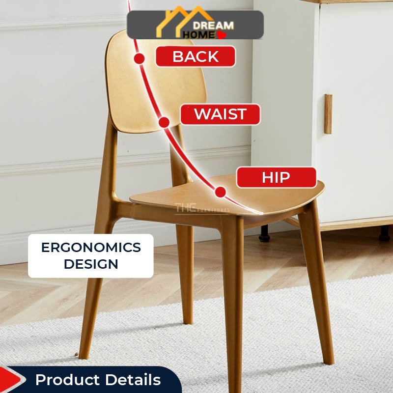 Dream Home Nordic Elegant Chair with Erconomic Design Office Dining