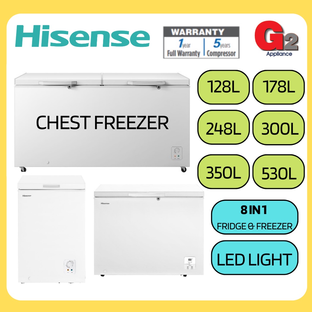 HISENSE CHEST FREEZER (FC128D4BWP 128L/FC186D4BWP 178L/FC256D4BWP 248L