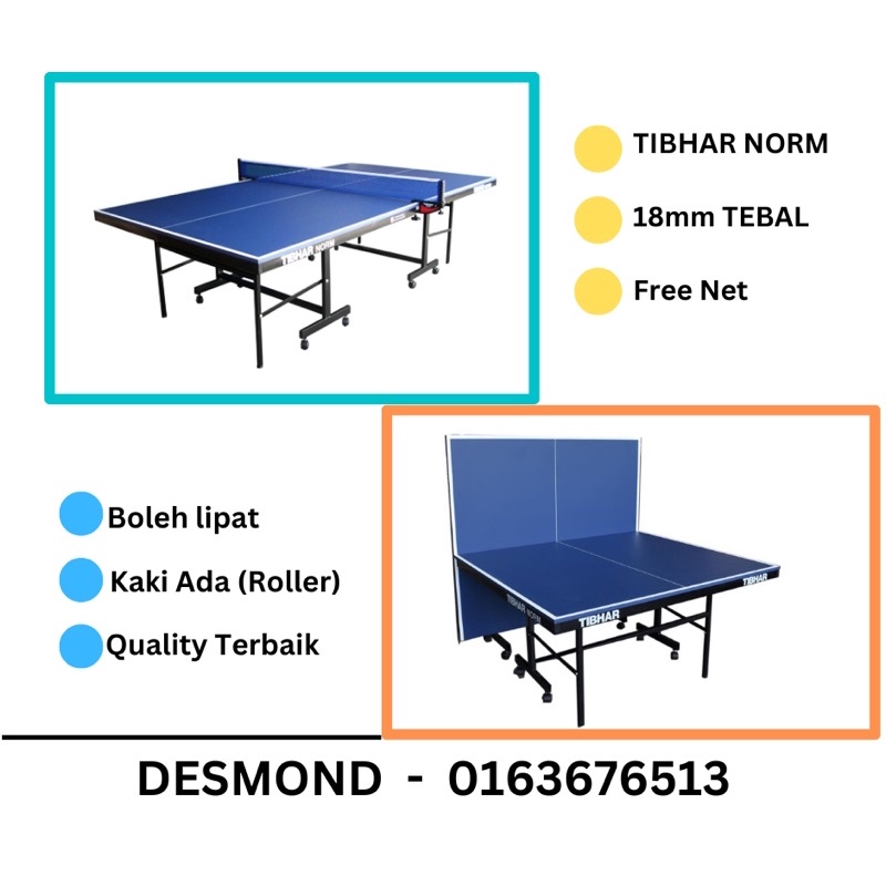 Tibhar Table Tennis Table / Meja Ping pong Tibhar (ADA Penghantaran lorry Driver sendiri) *HARGA PROMOSI*