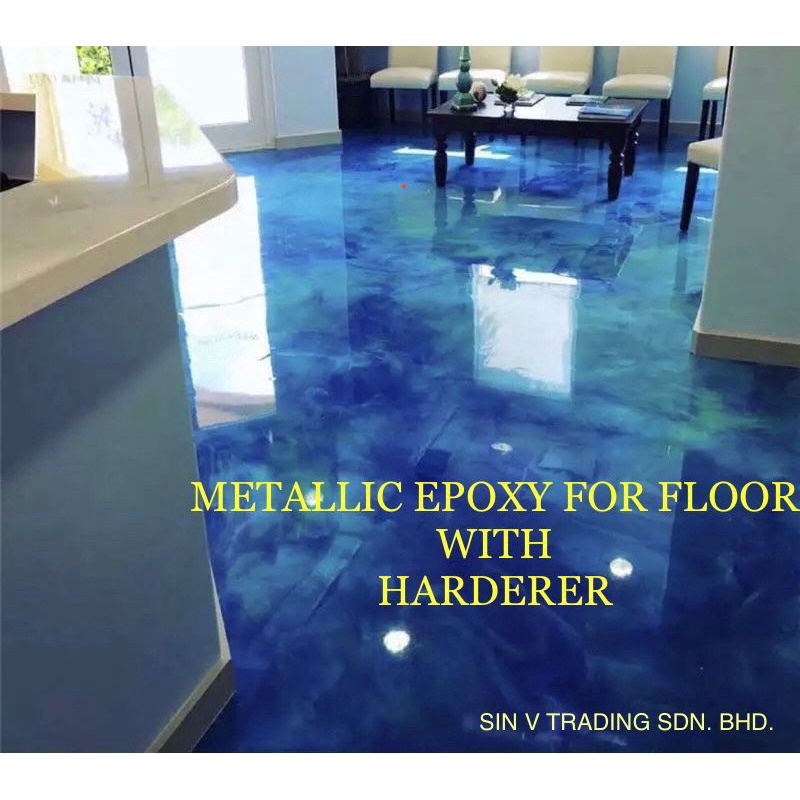 SIN V 5KG METALLIC 3D FLOOR PAINT WITH HARDENER FLOOR EPOXY RESIN WITH