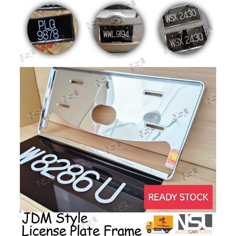 🔥READY STOCK🔥BUAT SIAP🔥 Chrome License Plate Frame 7'x13.5' Number