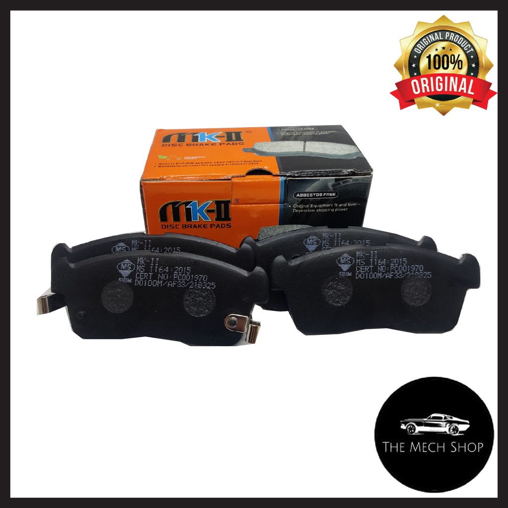 MKII Perodua Myvi Old 1.0 1.3 Front Disc Brake Pad Set (4pcs) D0100M