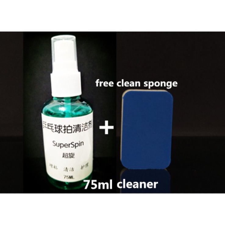 (Ready stock)SuperSpin超旋 Table Tennis Rubber Cleaner 75ml free Cleaning Sponge