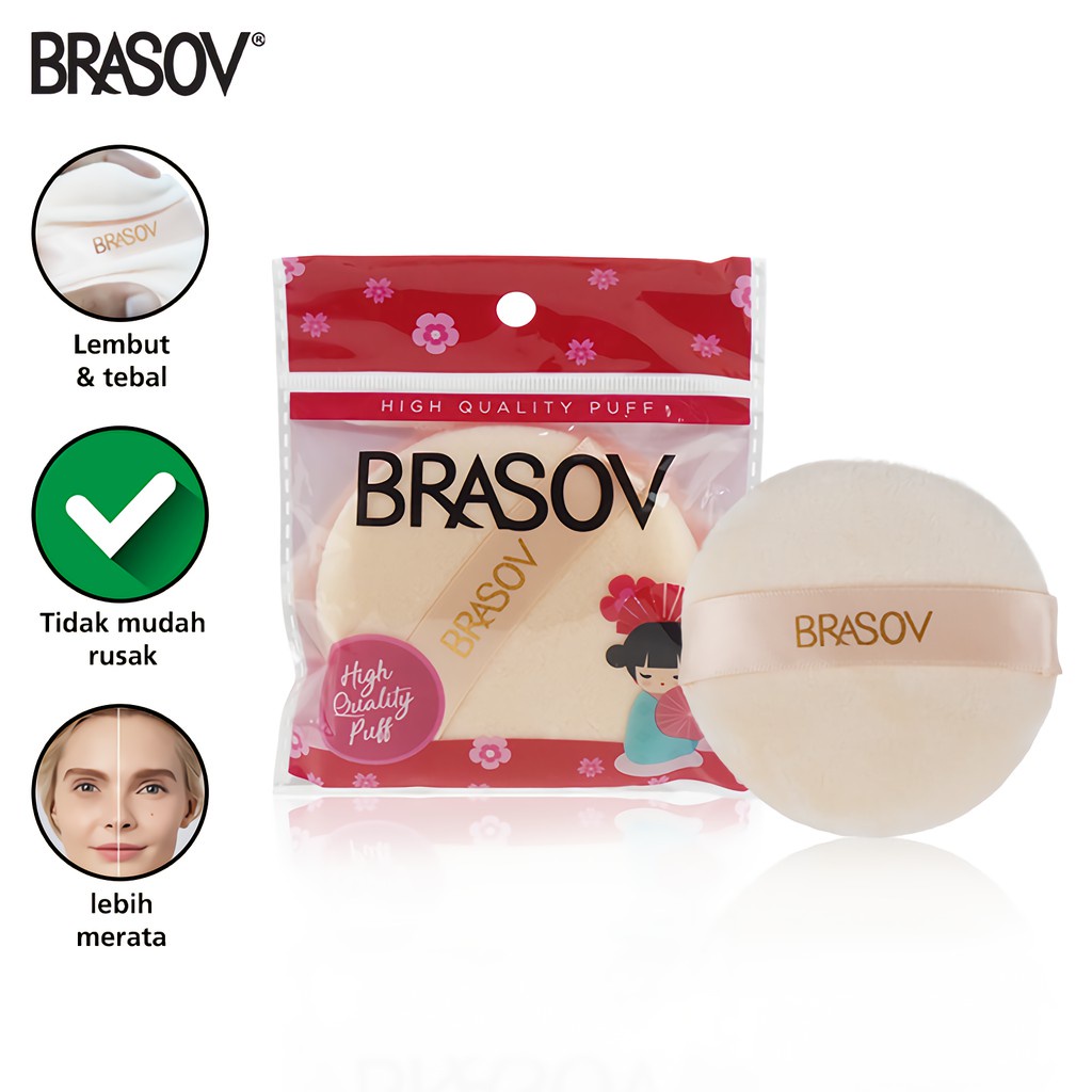 Arjuna BRASOV Sponge Powder Round Cosmetic Ribbon KT5