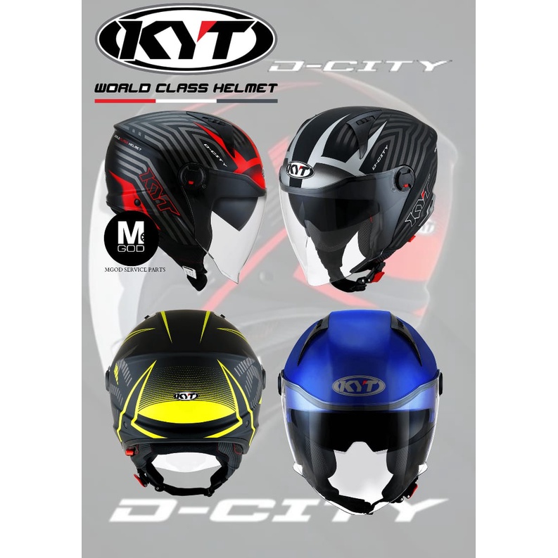 KYT DCITY DCITY D CITY KYT HELMET OPEN FACE DOUBLE VISOR HELMET 100 ORIGINAL KYT PRODUCTION
