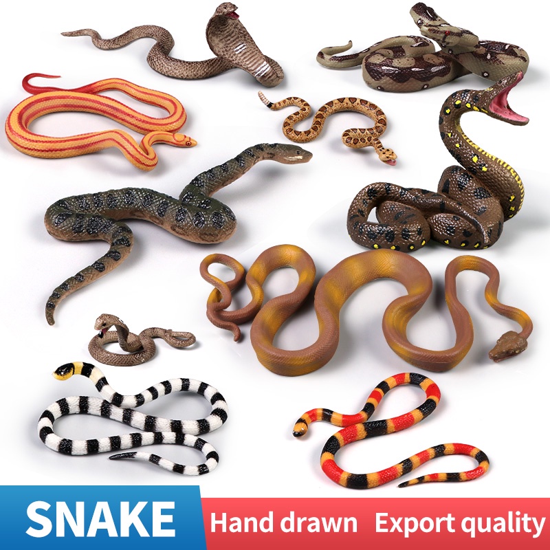 Simulation Rubber Reptiles Snake Cobra Python Rattlesnake Toy Soft Rubber Toy Gift Kids Prank Prop Gag Prank Jokes Toys Animals Model Novelty Funny Scary Snake