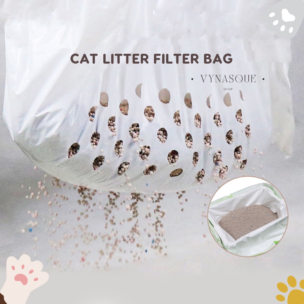Beg Penapis Sampah Kucing Cat Litter Filter Bag Hygienic Drawstring