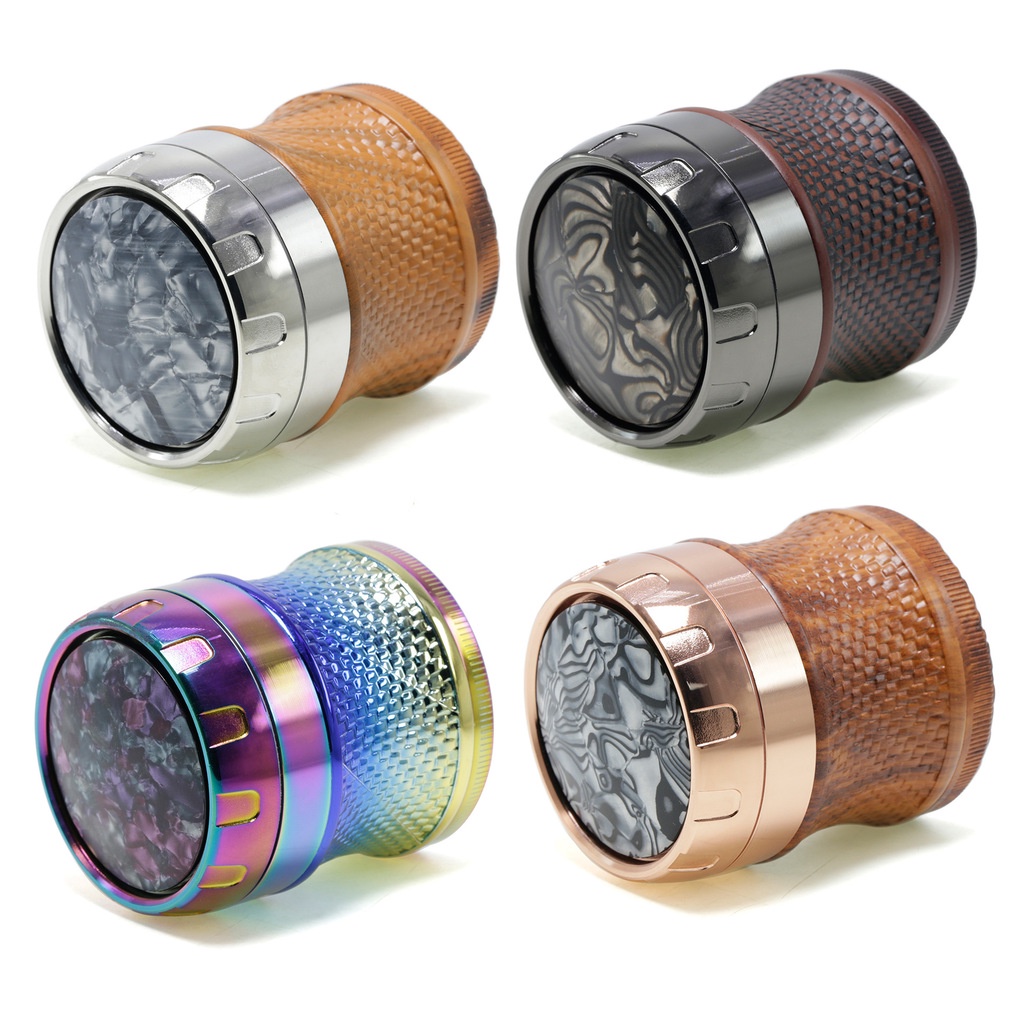 Herb Grinder 4 Layer Mesh Drum Style Zinc Alloy 63mm Diameter Grinders for Smoking Crucher Hierba