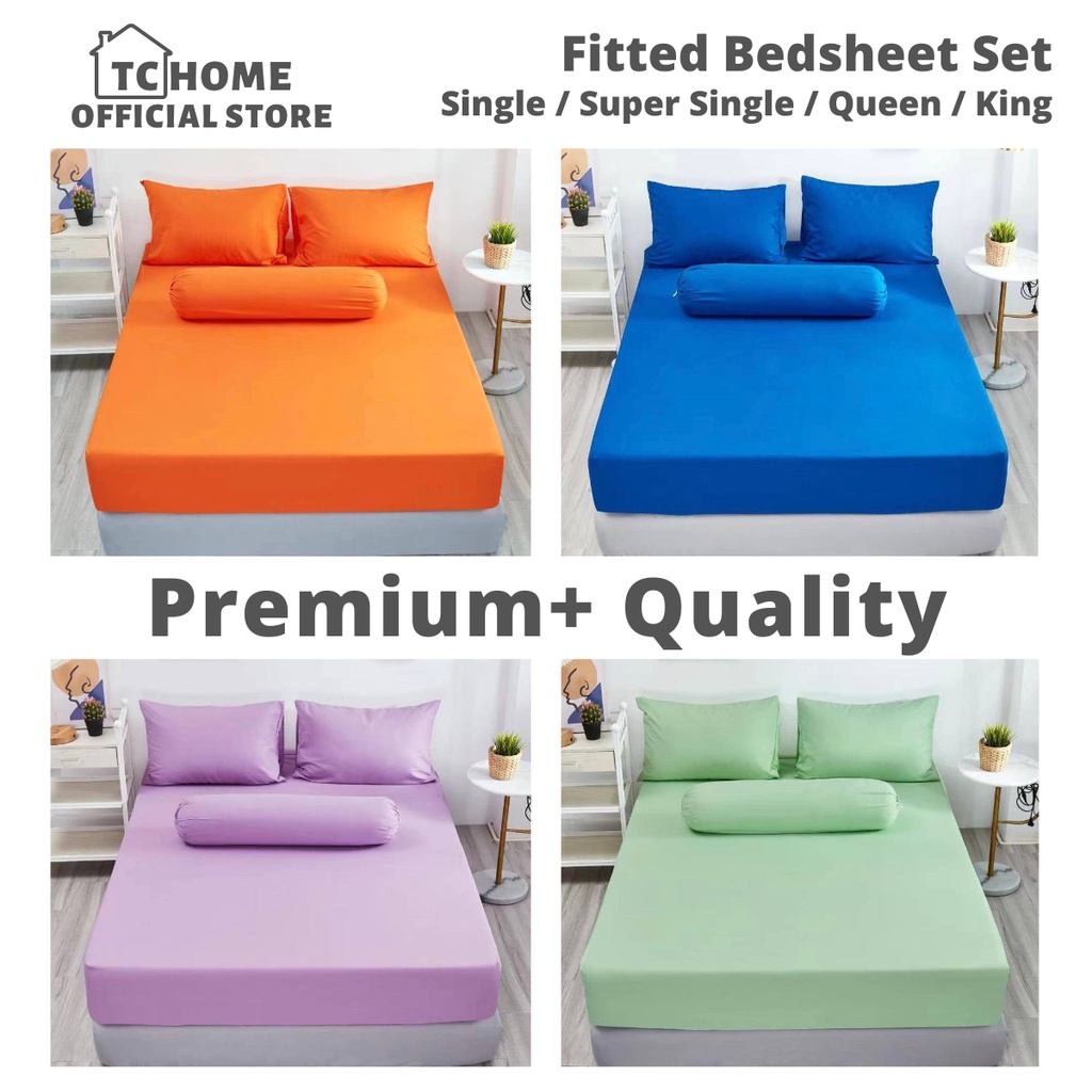 13 Plain Colors Series Premium Fitted Bedsheet Cadar Tilam Getah ...