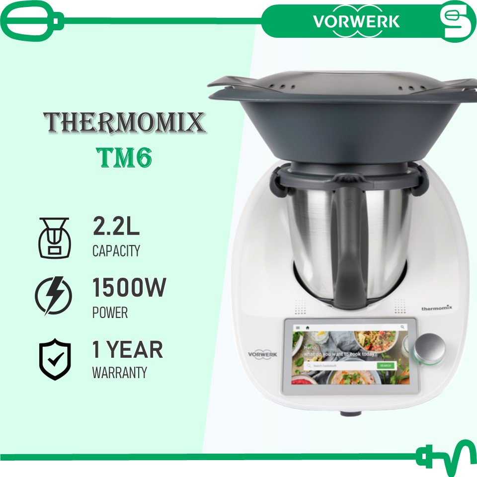 VORWERK Thermomix TM6 (2.2L/1500w) Stainless Steel Mixing Bowl Multifunctional Multi Cooker