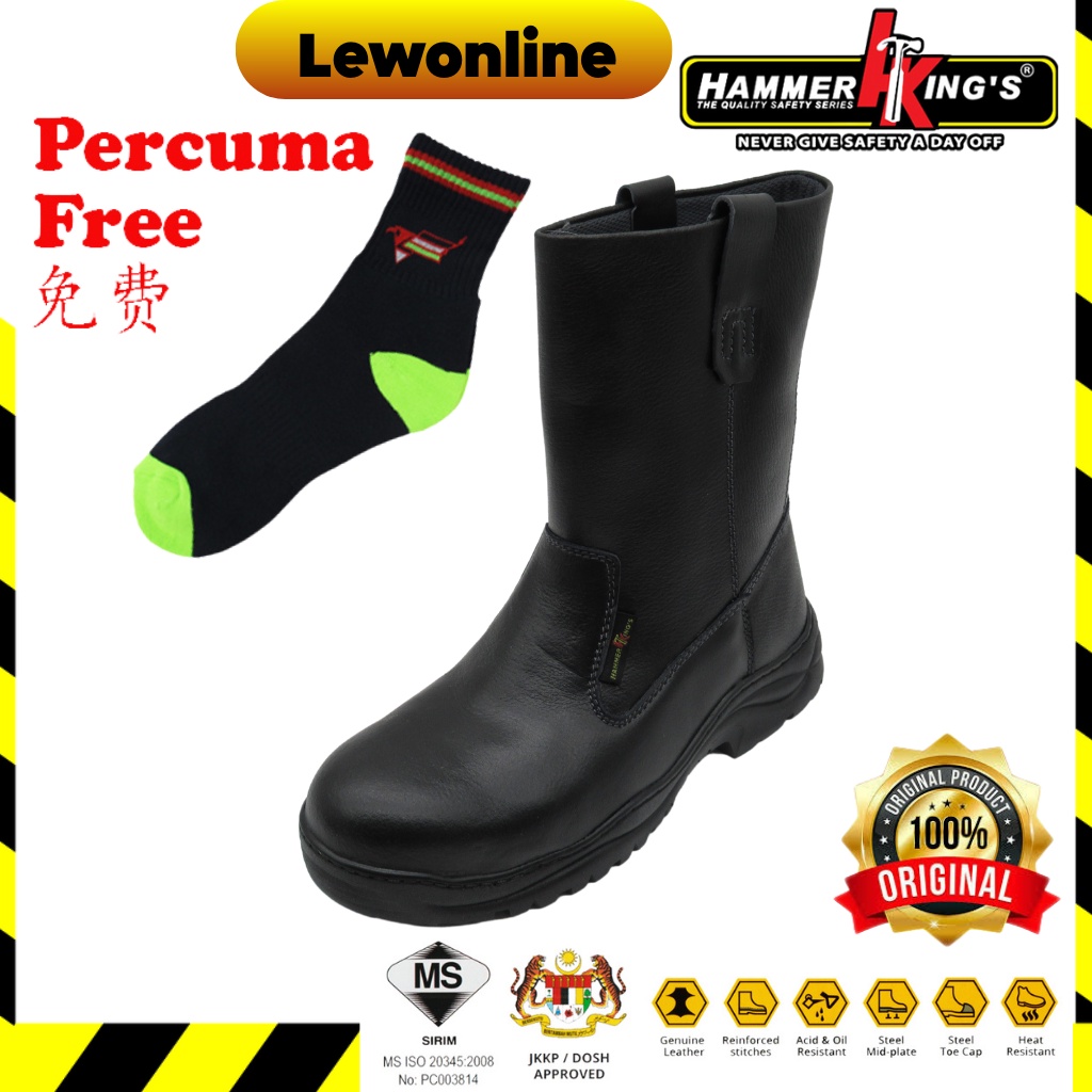 Original Hammer Kings Normal Safety Mens Shoes High Cut Pullup Steel