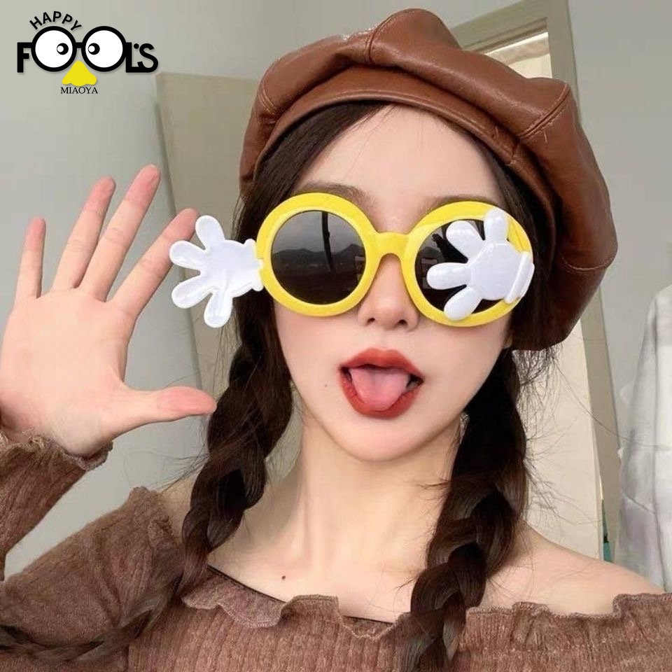 TIKTOK same clamshell palm funny glasses cartoon fun holiday party ball photo decoration glasses