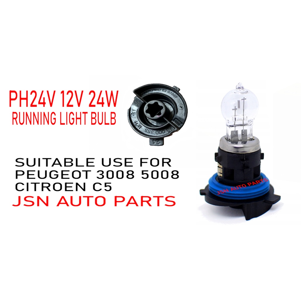 FOG LAMP BULB PH24W 12V 24W PEUGEOT 3008 5008 CITRON C5 LORRY TRUCK
