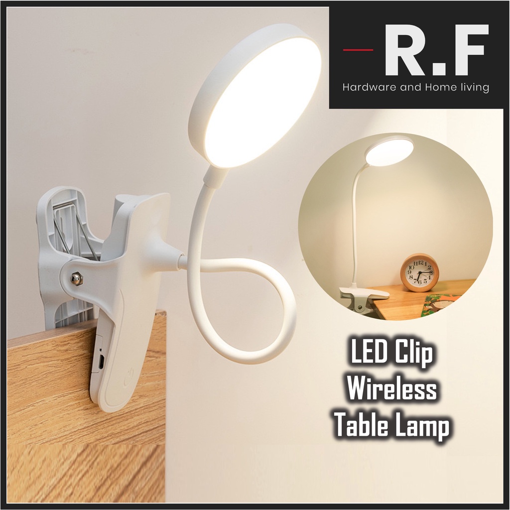 New LED Clip Wireless Table Lamp Study 3 Modes Touch USB Rechargeable