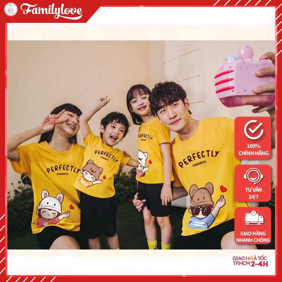 Familylove Family Shirt - Family Uniform Chibi Perfectly Cotton Model 100% cool 3 colors Yellow Black White