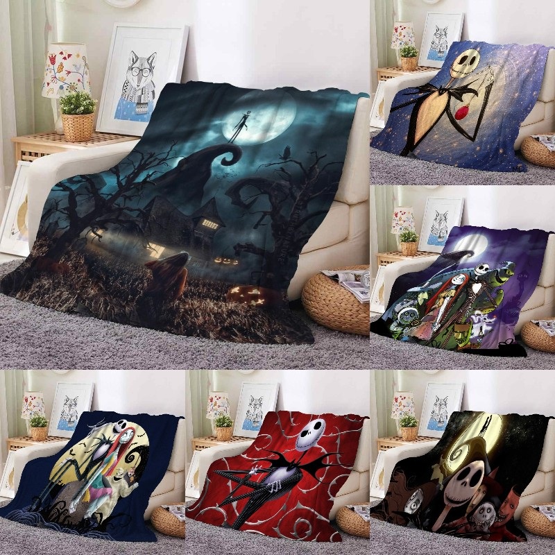 130cmx150cm The Nightmare Before Christmas Flannel Blanket Horror Game