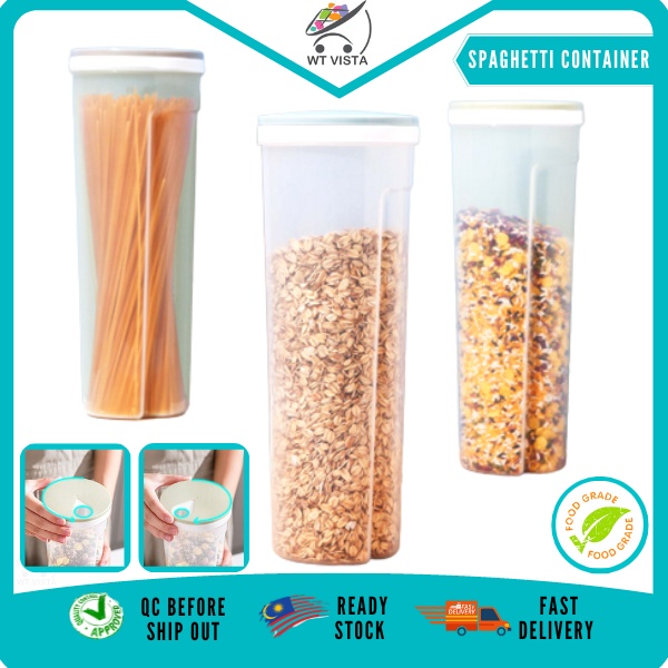 Spaghetti Container Pasta Food Storage with Adjustable Hole Lid Noodle