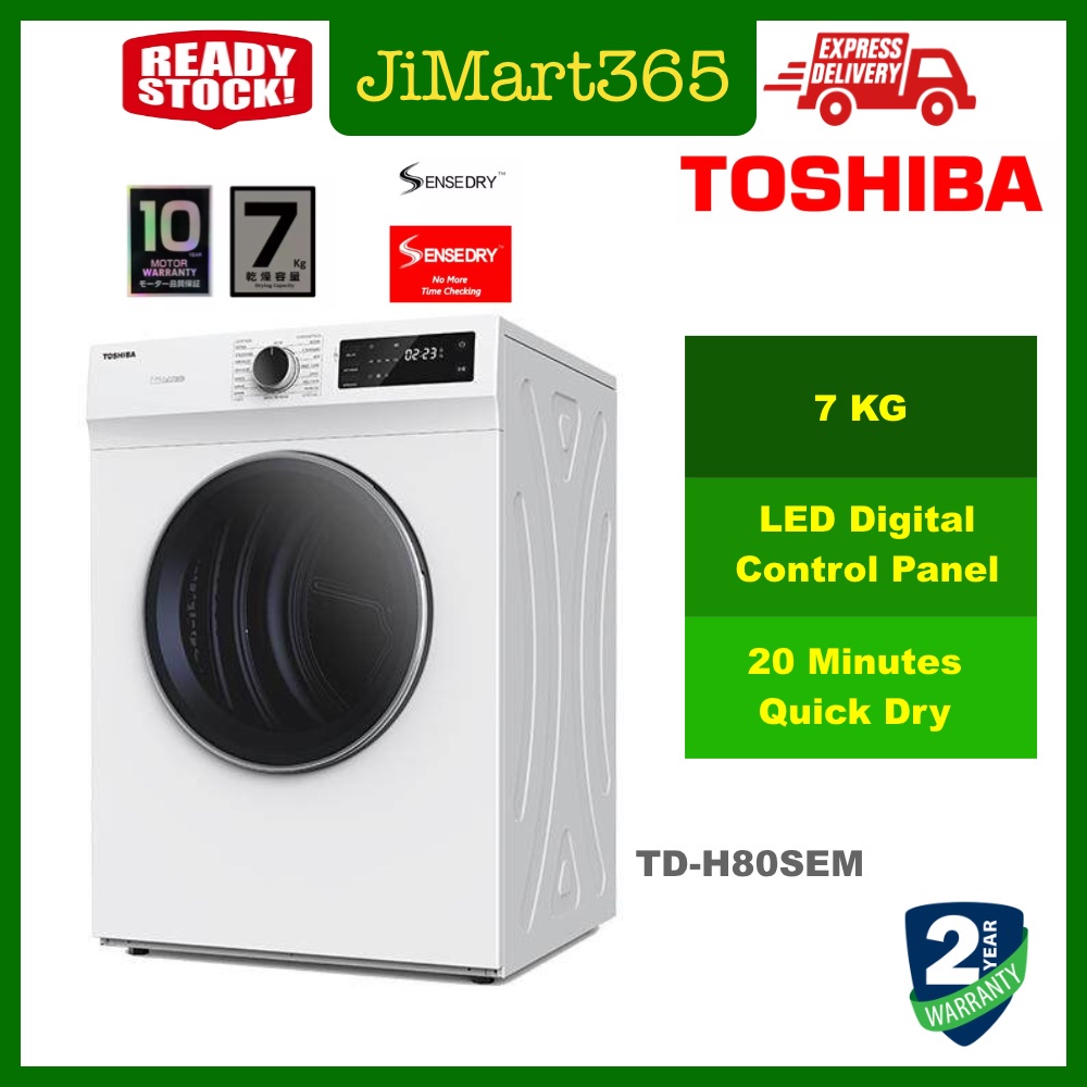 Toshiba 7KG Dryer SenseDry Tumble Dryer TDH80SEM Vented Dryer