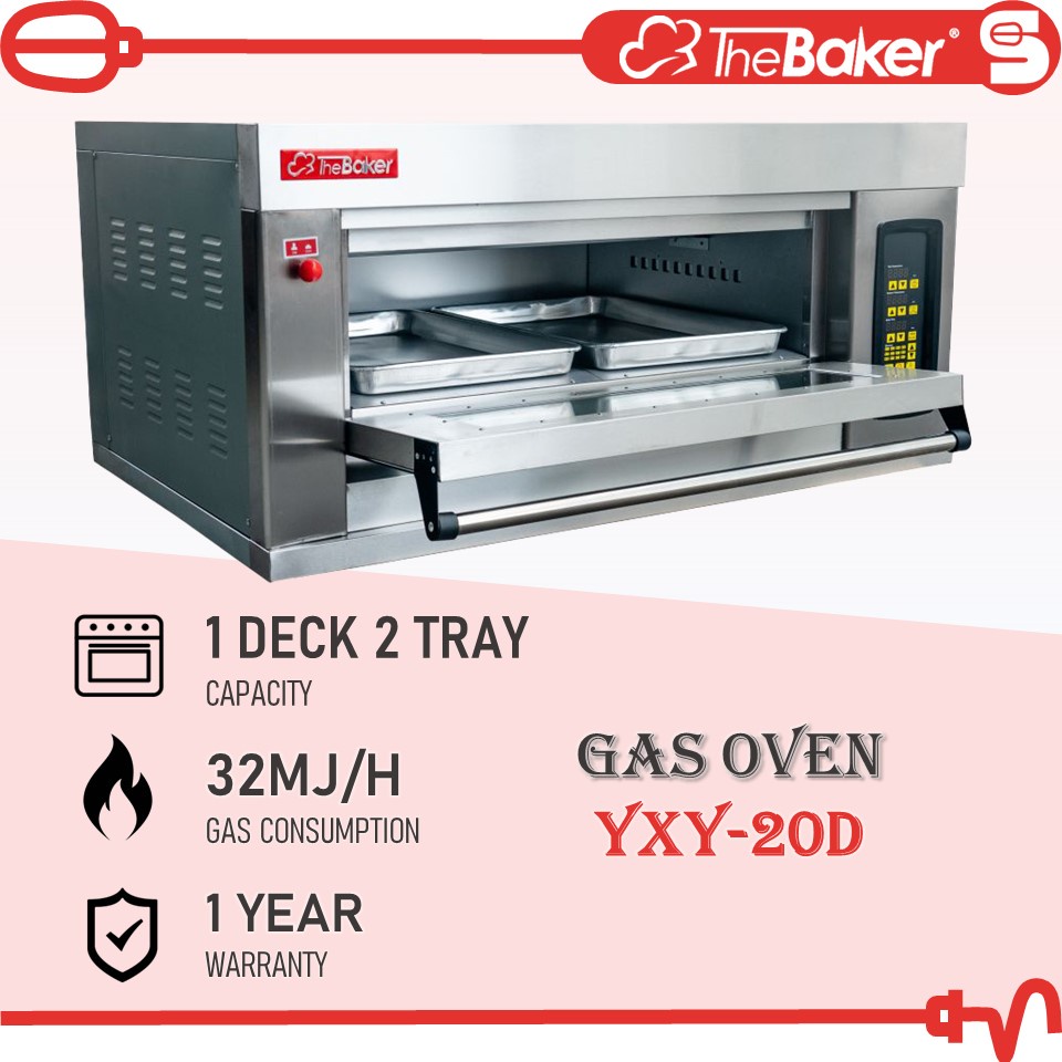 THE BAKER Gas Oven YXY20D (1 Deck 2 Tray) Single Layer Digital Control Commercial Light