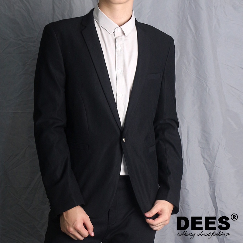 Tailored Fit Notched Lapel Single Breasted One-button Men's Party Jacket