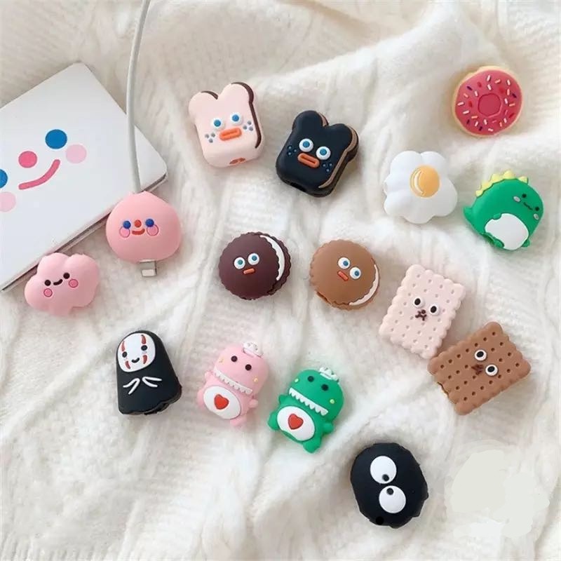 Charging Cable Bite Cartoon Cute Cable Protector For Charging Cable Vivo Oppo Wire Winder Cable USB Protective Cover