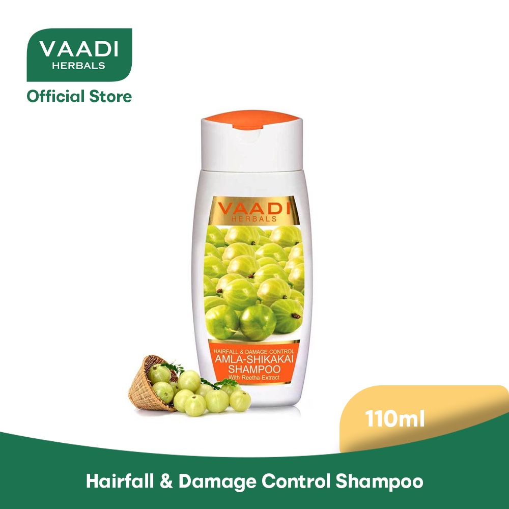 VAADI Hairfall & Damage Control Organic Shampoo(Indian Gooseberry Extract)-Promotes Hair Growth-Adds Shine(110ml)