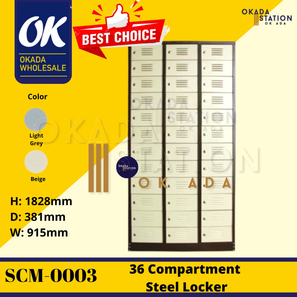 OKADA SCM0003 36 Compartment Locker / Almari Besi / Storage