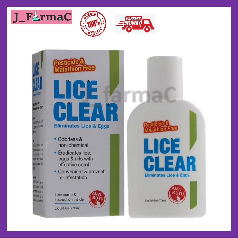 Lice Clear Liquid Gel 70ml Lice Comb Included Ubat Kutu Rambut