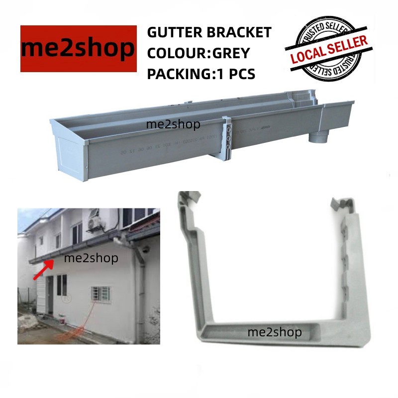 F300 PVC GUTTER BRACKET (GREY) Shopee Malaysia