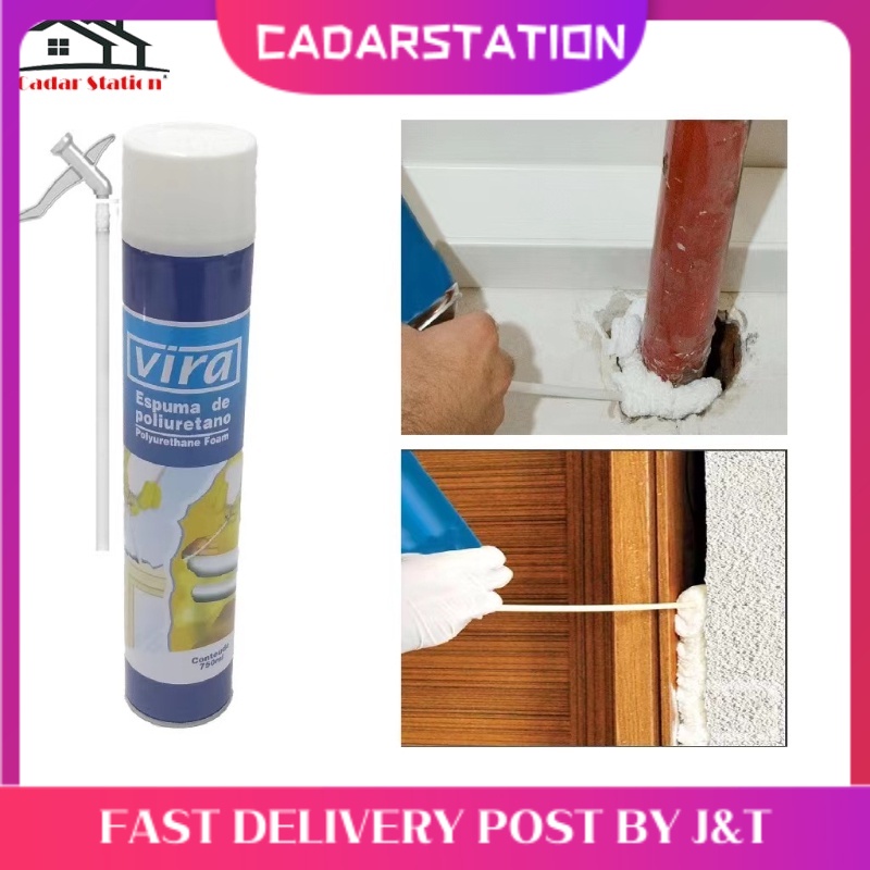 CS_ VIRA Polyurethane Foam PU Foam Spray 750ml Home Living Fill Crack ...