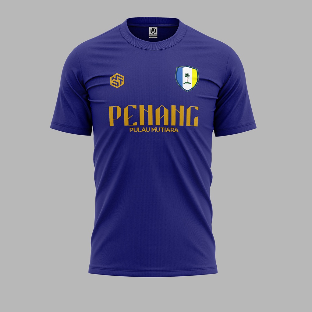 [READY STOCK] Pulau Pinang Pulau Mutiara Jersi Navy/Gold - Jersey Roundneck