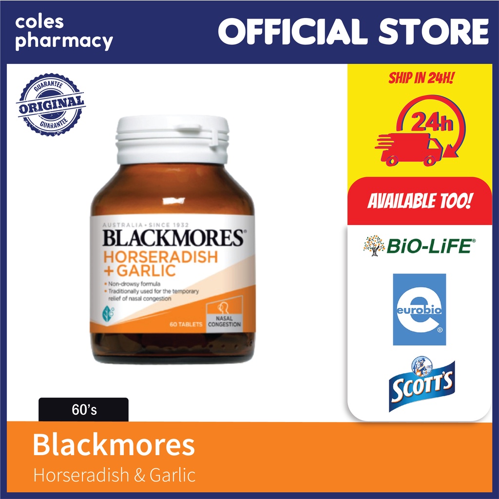 Blackmores Horseradish & Garlic 60s Provides Temporary Relief of