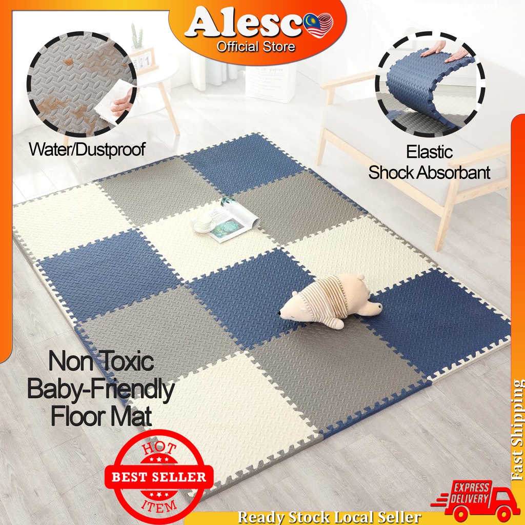 Alescomall Baby Playmat EVA Foam Baby Friendly Non Toxic Shock Absorbant Puzzle Mat Floor Carpet Kanak Kanak Dustproof