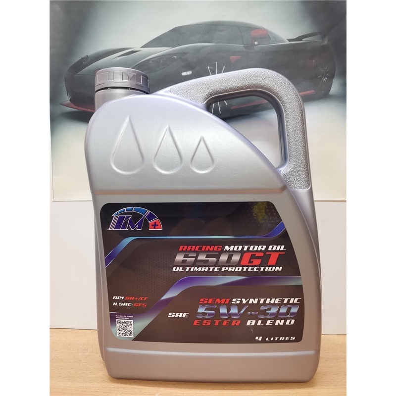 KM+Nano Ester Blend Lubricant Semi Synthetic 650GT SAE 5W30 4L Engine